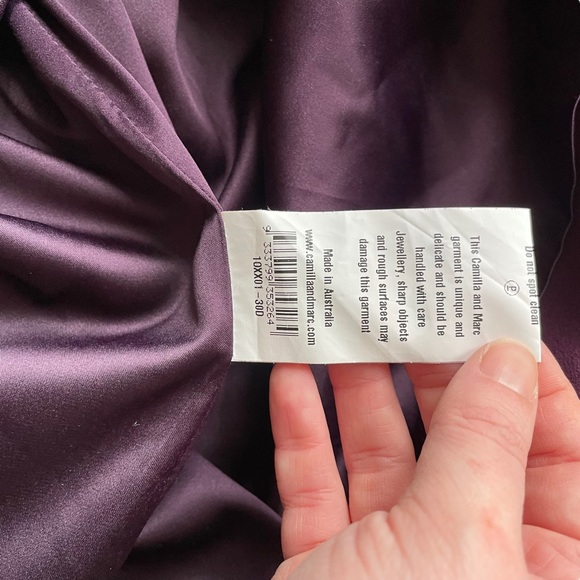 CAMILLA AND MARC Sz10 Plum asymmetrical fitted highwaised midi pencil skirt 🥇 - Picture 13 of 13